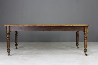 Large Pine Farmhouse Kitchen Table - Kernow Furniture