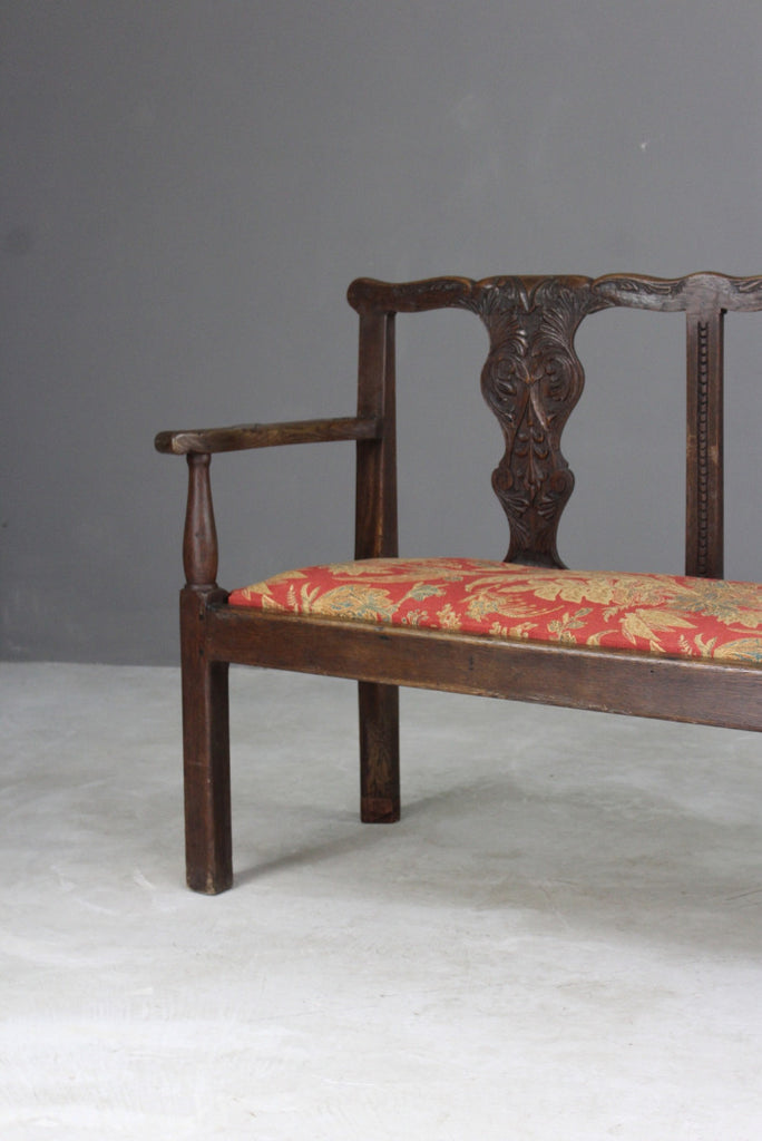 Oak Chippendale Style Settee - Kernow Furniture
