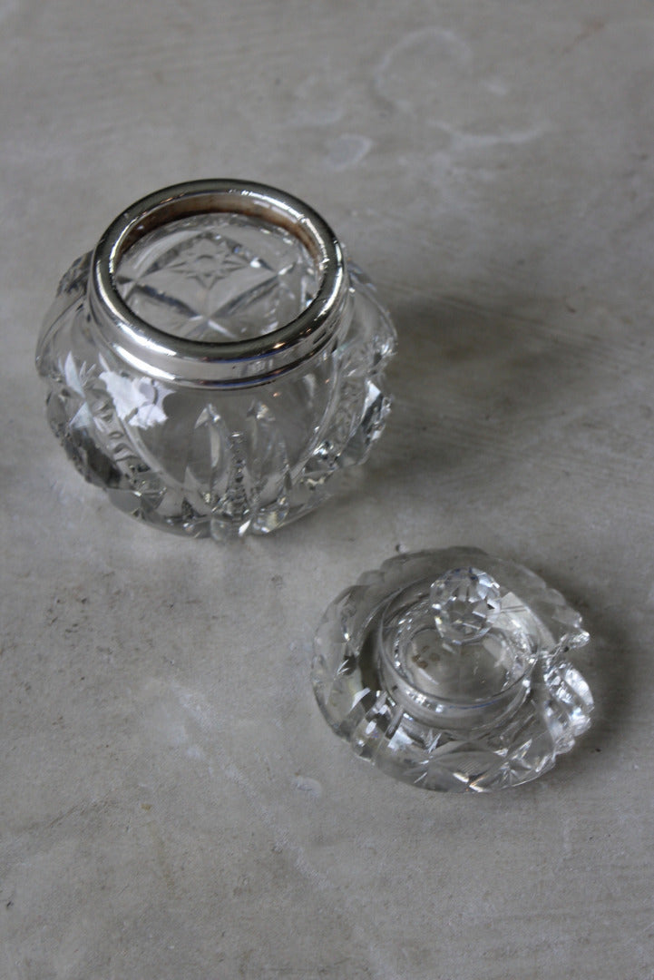 Cut Glass & Silver Preserve Pot - Kernow Furniture