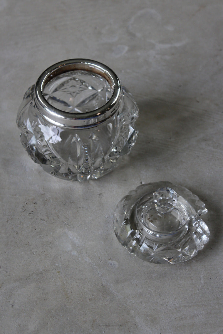 Cut Glass & Silver Preserve Pot - Kernow Furniture