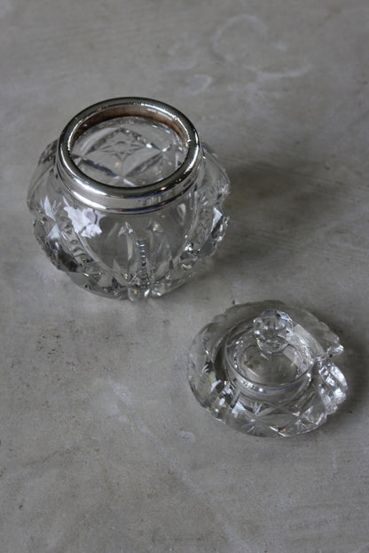 Cut Glass & Silver Preserve Pot - Kernow Furniture