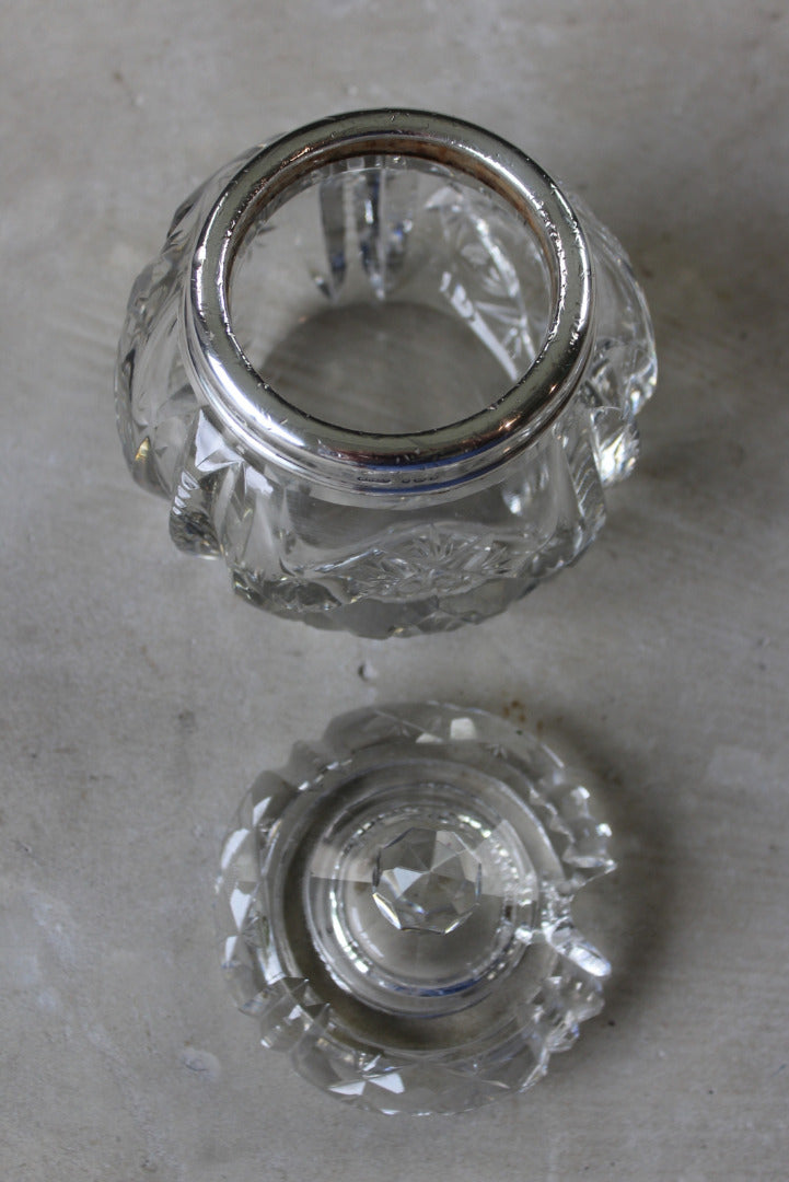 Cut Glass & Silver Preserve Pot - Kernow Furniture