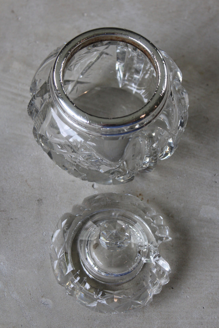 Cut Glass & Silver Preserve Pot - Kernow Furniture