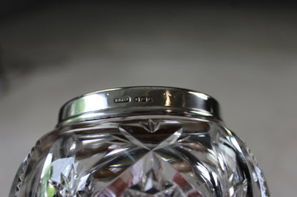 Cut Glass & Silver Preserve Pot - Kernow Furniture