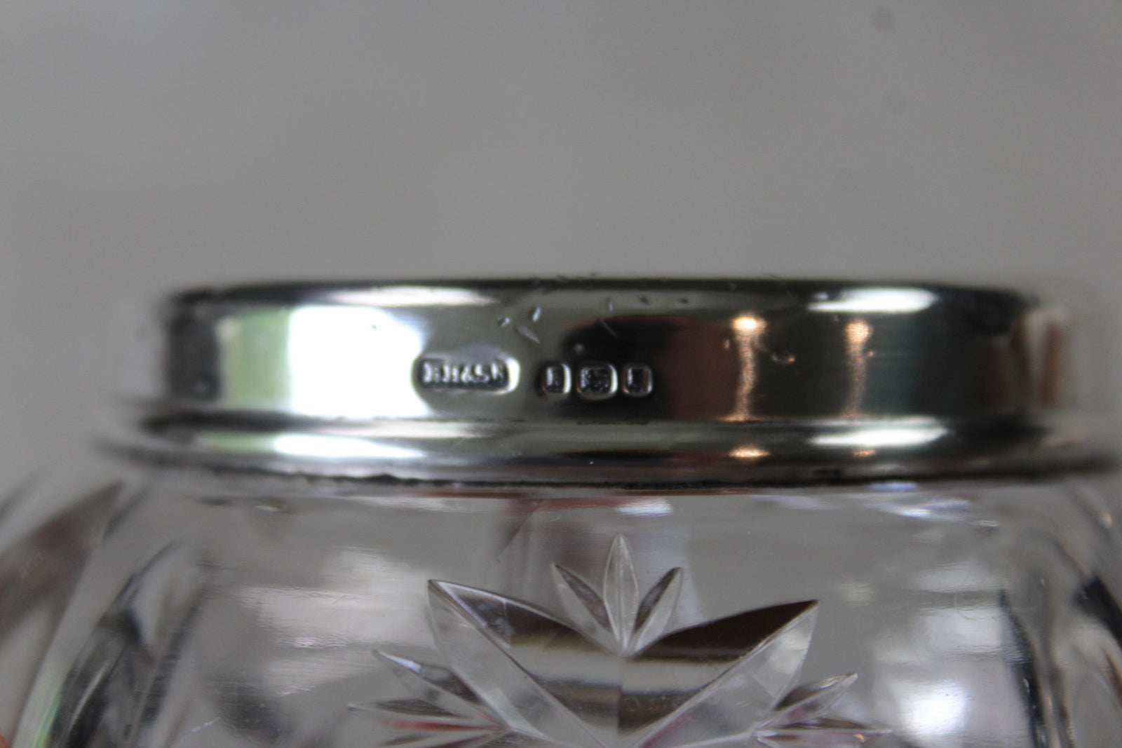 Cut Glass & Silver Preserve Pot - Kernow Furniture