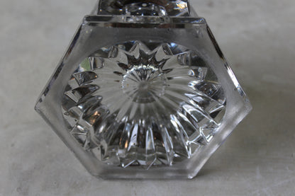 Large Antique Hexagonal Glass Inkwell - Kernow Furniture