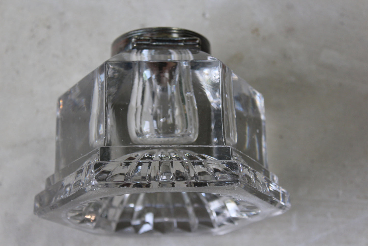 Large Antique Hexagonal Glass Inkwell - Kernow Furniture