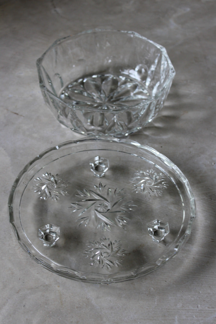 Glass Cake Stand & Salad Bowl - Kernow Furniture