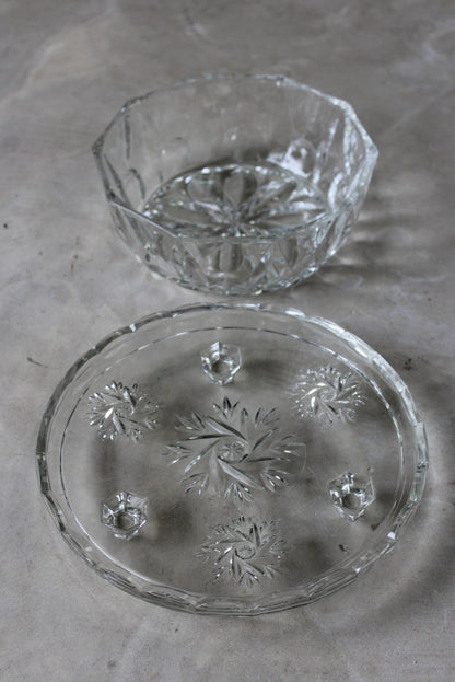 Glass Cake Stand & Salad Bowl - Kernow Furniture