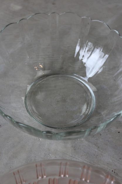 Pair Vintage Glass Serving Bowls - Kernow Furniture