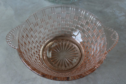 Pair Vintage Glass Serving Bowls - Kernow Furniture