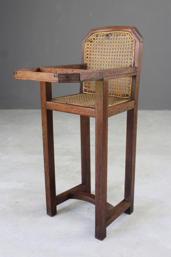Early 20th Century Oak Childs High Chair - Kernow Furniture