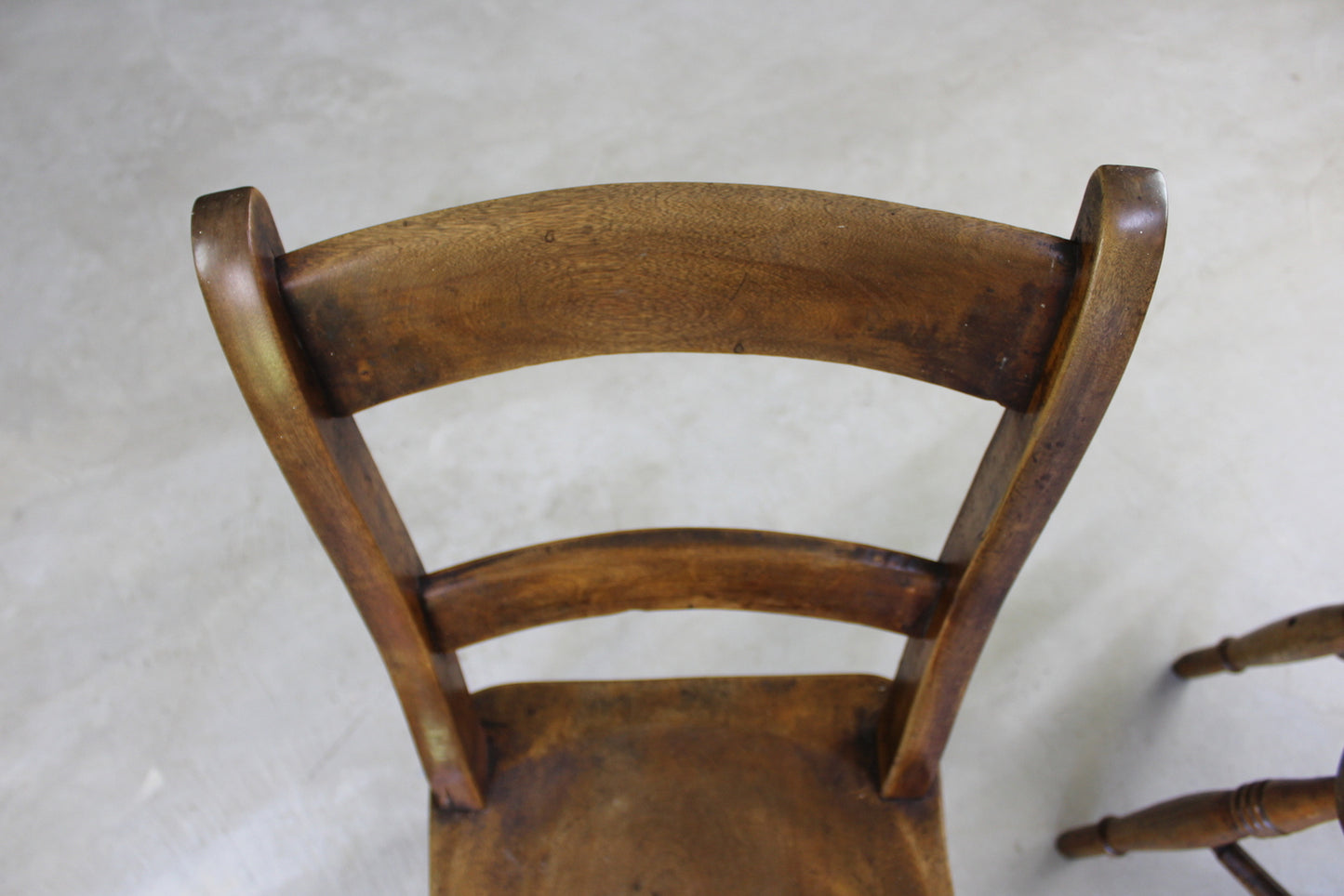 Pair Rustic Beech Kitchen Chairs - Kernow Furniture