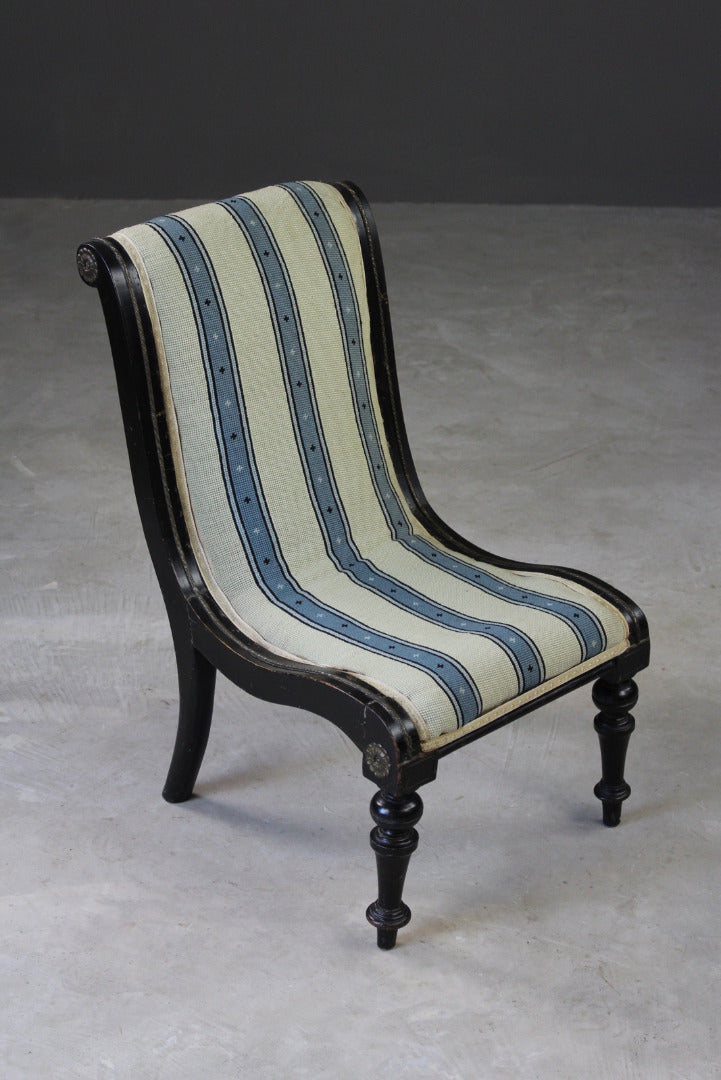 Victorian Small Nursing Bedroom Chair - Kernow Furniture