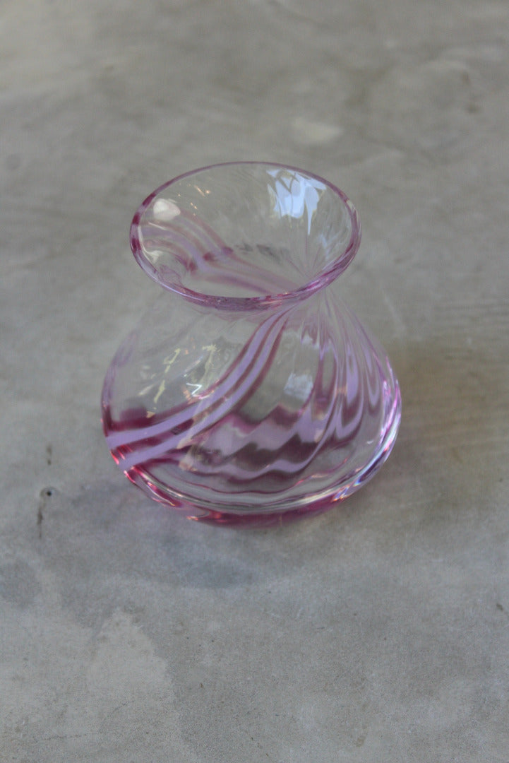 Caithness Pink Swirl Glass Vase - Kernow Furniture