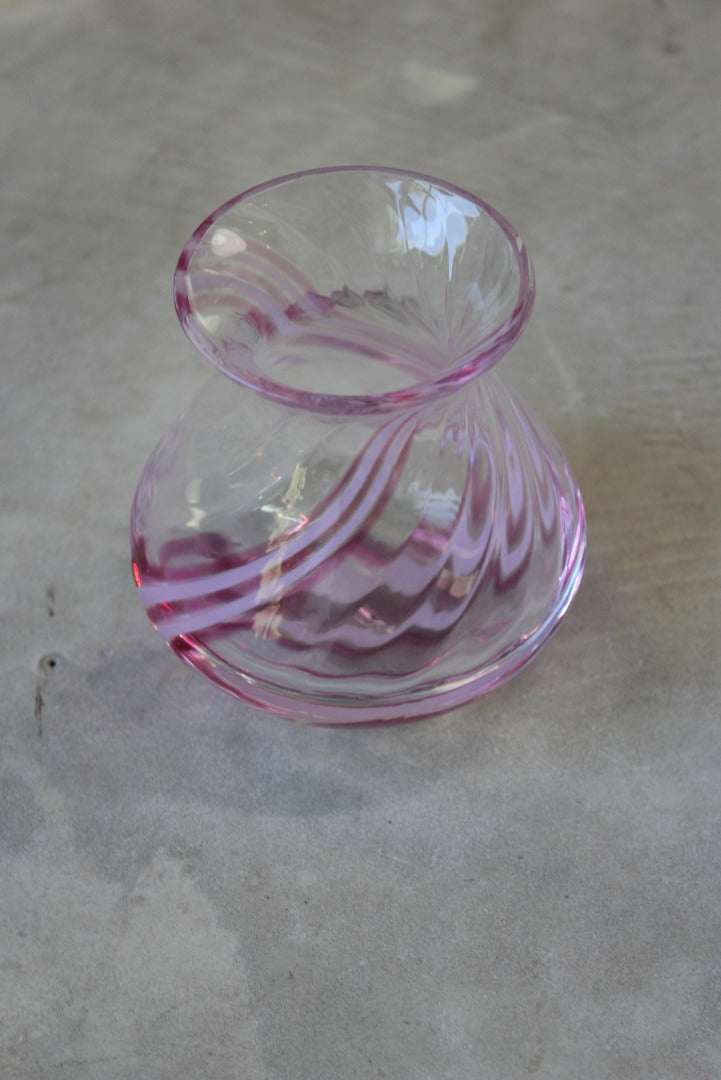 Caithness Pink Swirl Glass Vase - Kernow Furniture