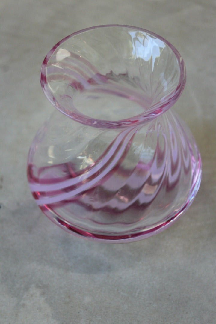 Caithness Pink Swirl Glass Vase - Kernow Furniture