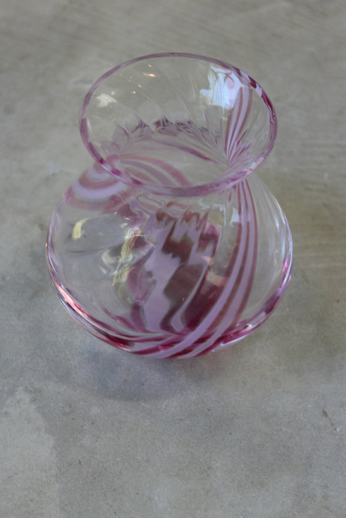 Caithness Pink Swirl Glass Vase - Kernow Furniture