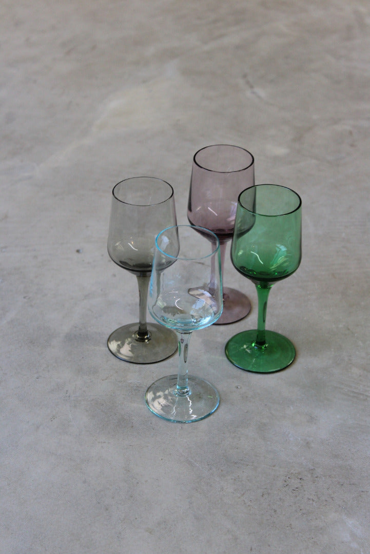 4 Coloured Glass Liquer Glasses - Kernow Furniture