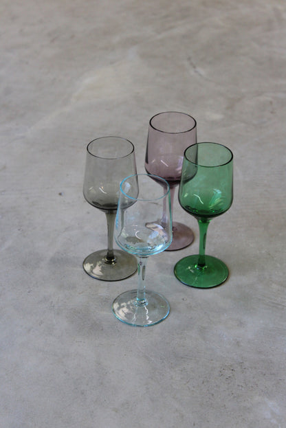 4 Coloured Glass Liquer Glasses - Kernow Furniture