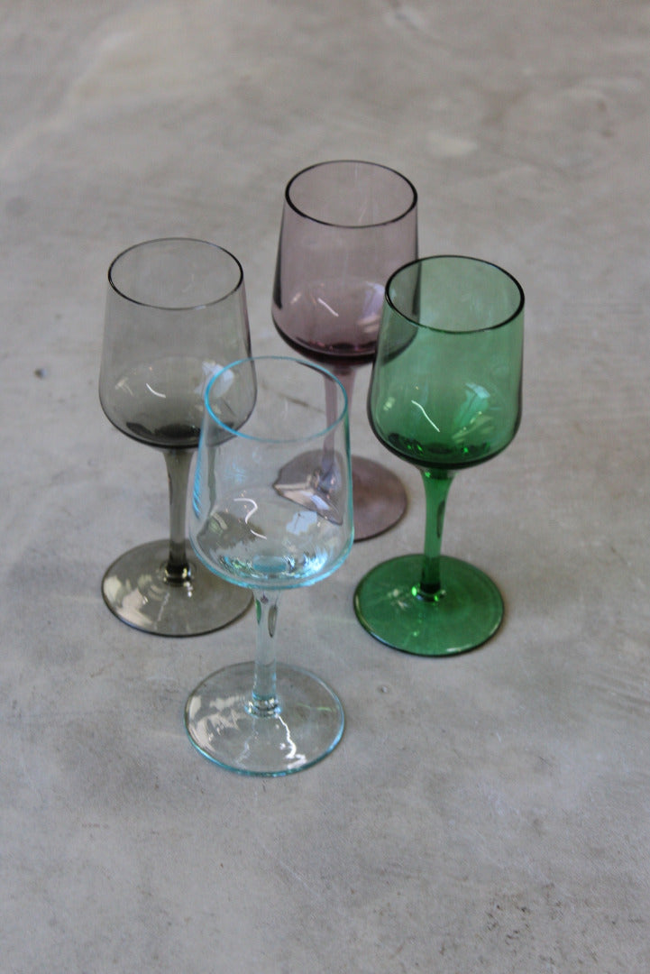 4 Coloured Glass Liquer Glasses - Kernow Furniture