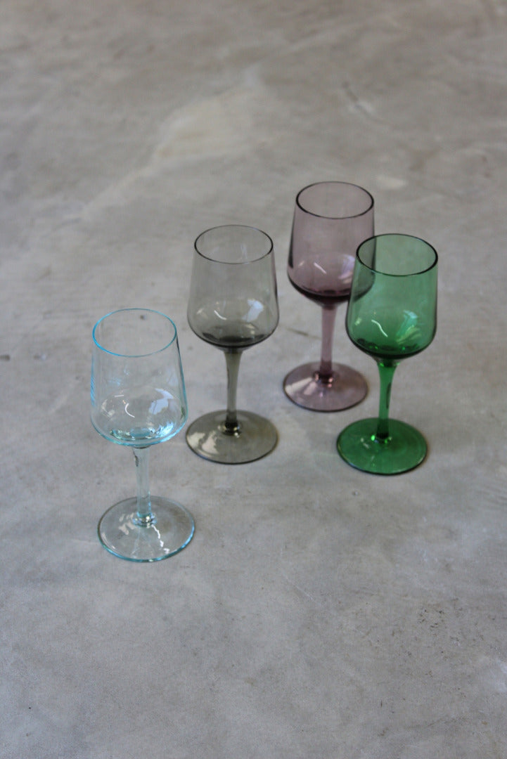 4 Coloured Glass Liquer Glasses - Kernow Furniture