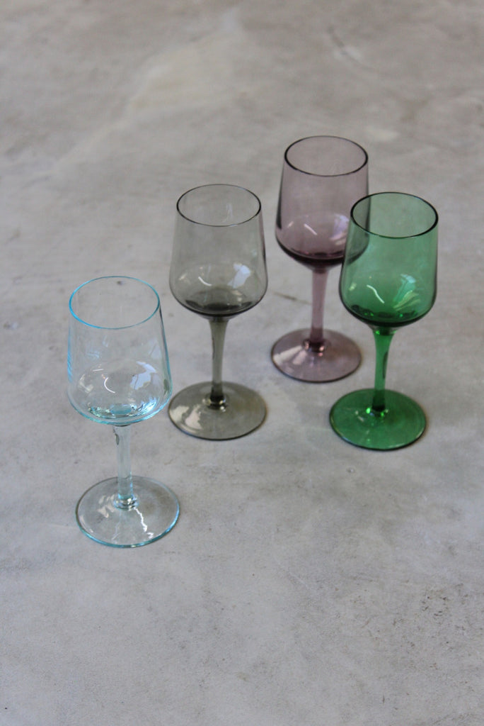 4 Coloured Glass Liquer Glasses - Kernow Furniture