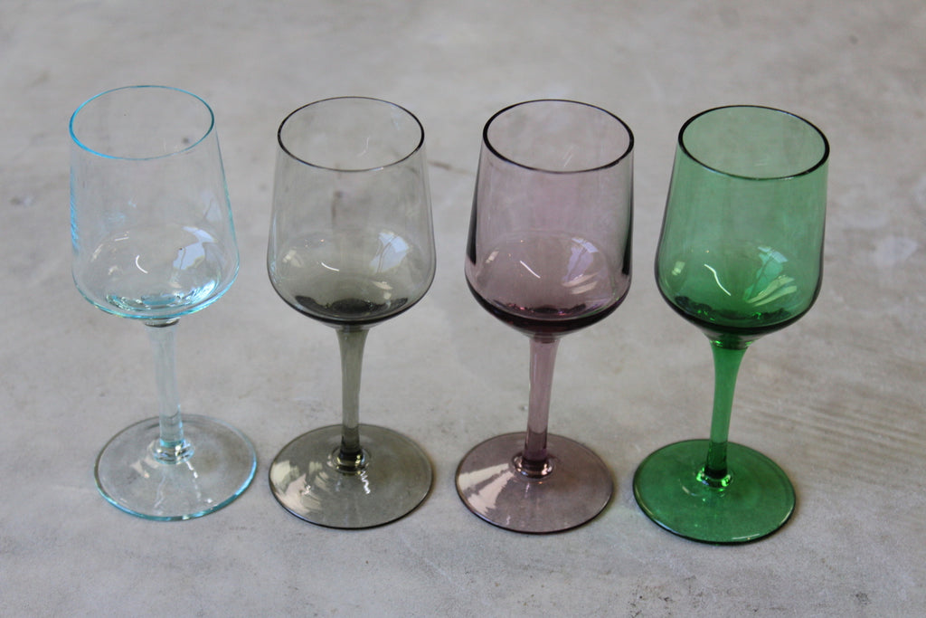 4 Coloured Glass Liquer Glasses - Kernow Furniture