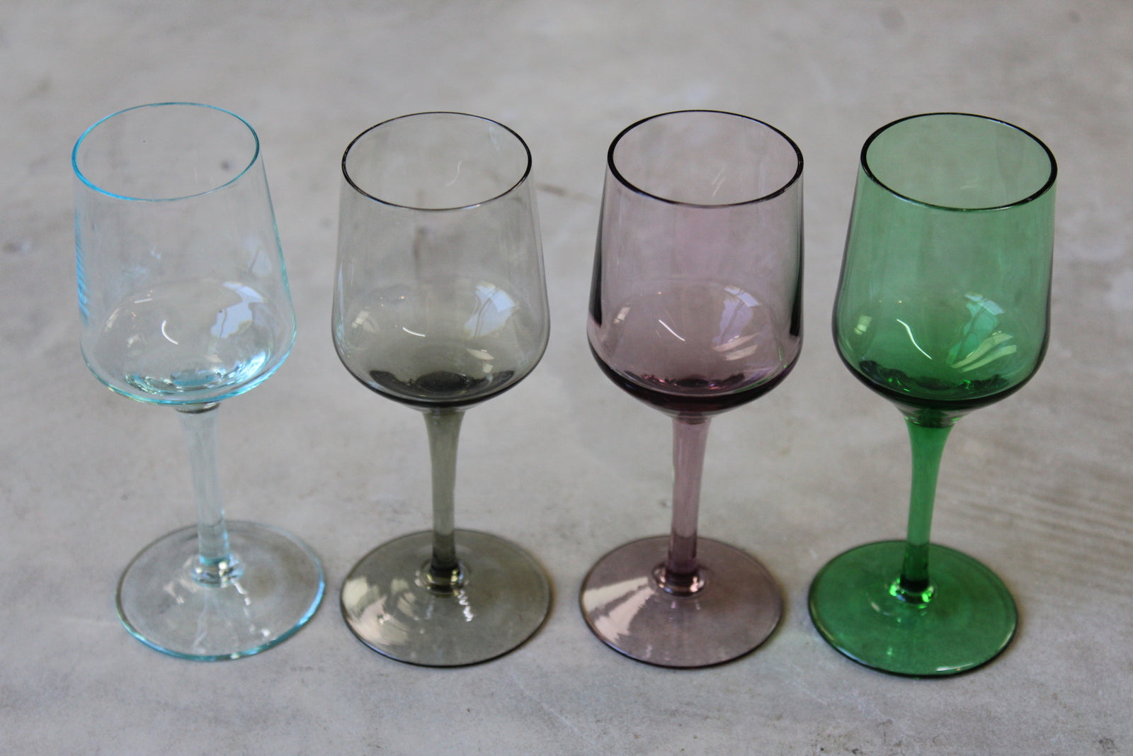 4 Coloured Glass Liquer Glasses - Kernow Furniture