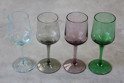 4 Coloured Glass Liquer Glasses - Kernow Furniture