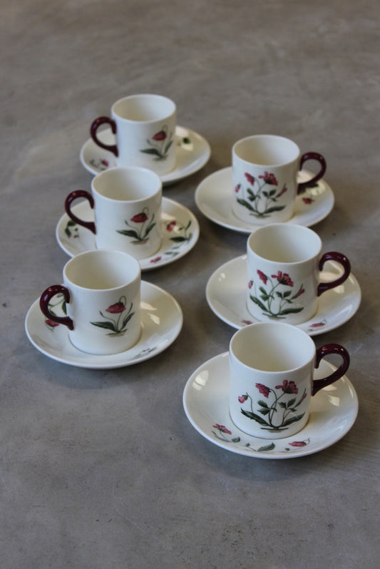 6 Wedgwood Mayfield Coffee Cups Saucers - Kernow Furniture