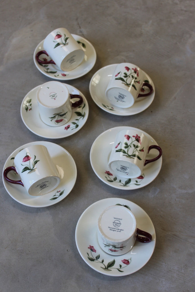 6 Wedgwood Mayfield Coffee Cups Saucers - Kernow Furniture