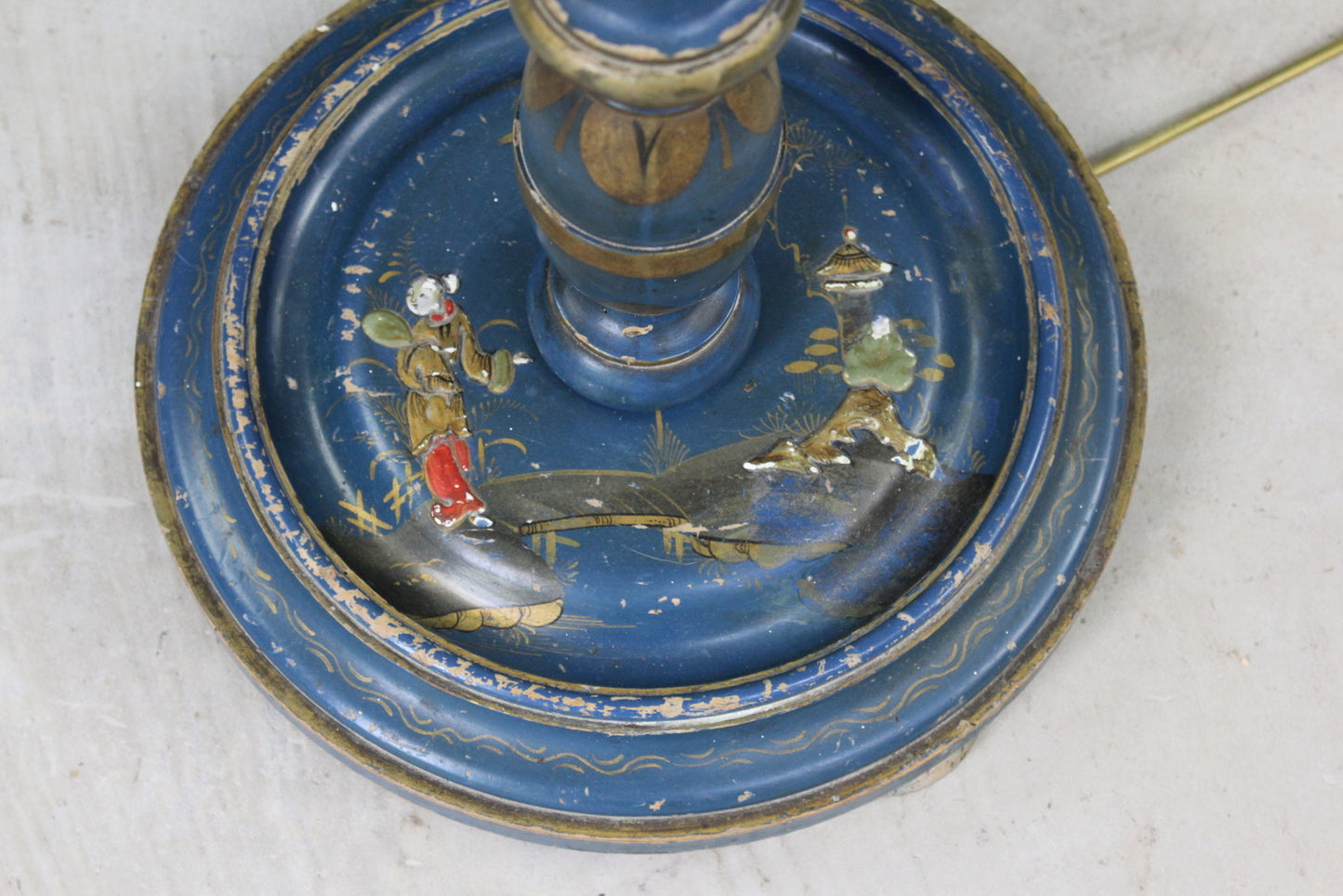 Blue Chinoiserie Standard Lamp - Kernow Furniture