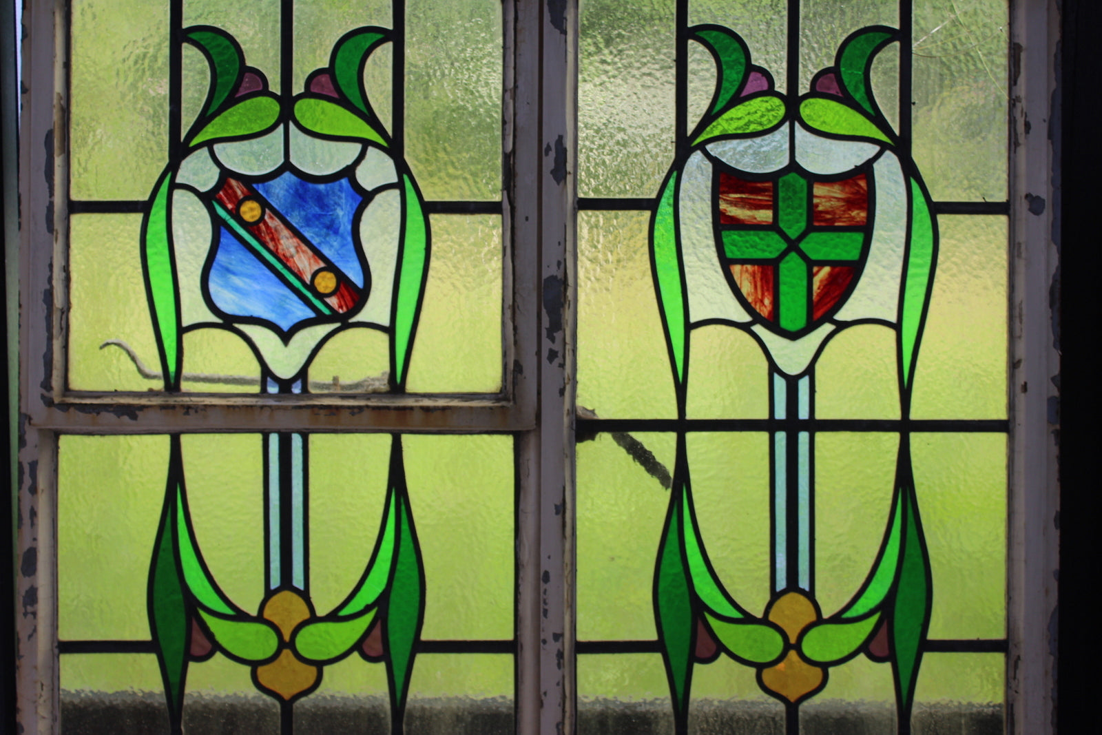 Metal Frame Stained Glass Window - Kernow Furniture