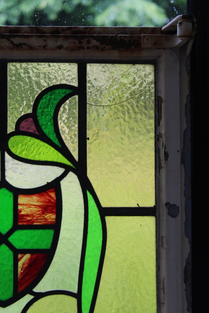 Metal Frame Stained Glass Window - Kernow Furniture