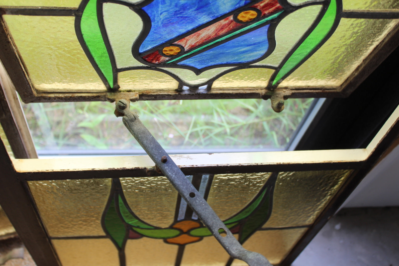 Metal Frame Stained Glass Window - Kernow Furniture