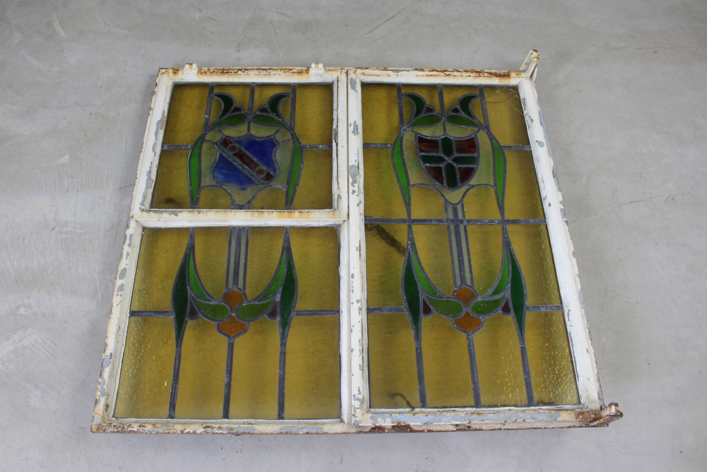 Metal Frame Stained Glass Window - Kernow Furniture