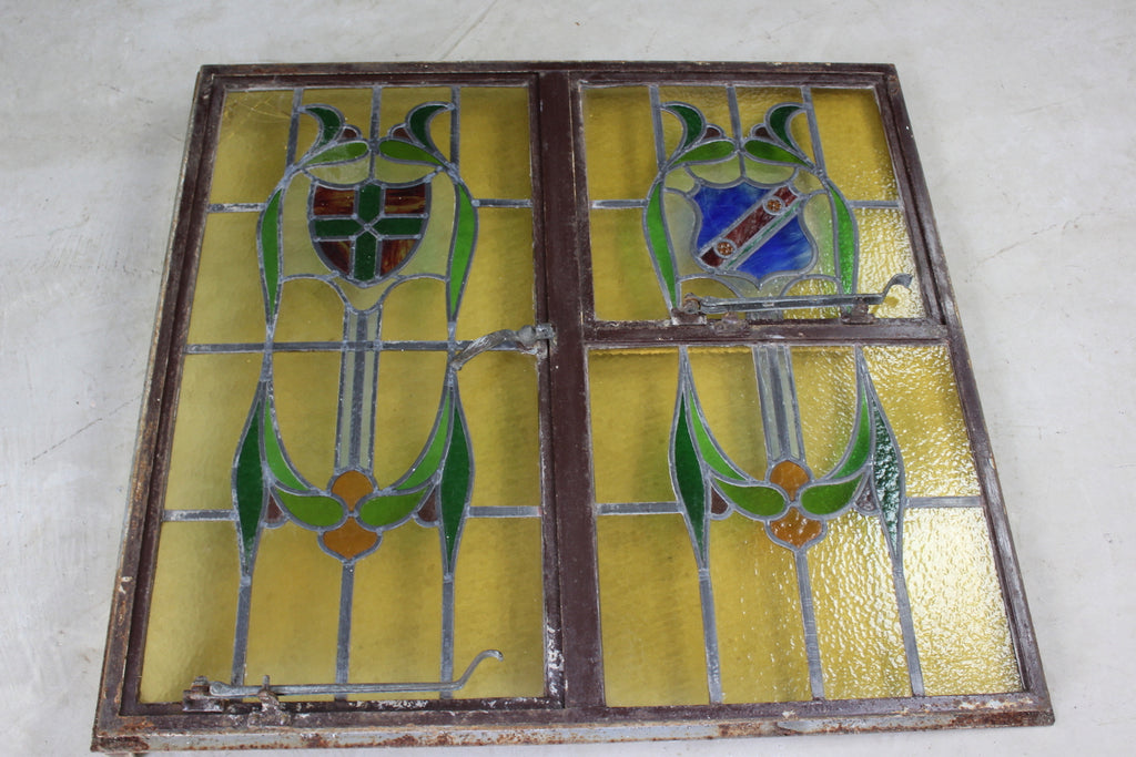 Metal Frame Stained Glass Window - Kernow Furniture