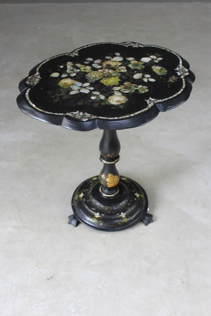 Victorian Paper Mache Tilt Top Side Table - Kernow Furniture