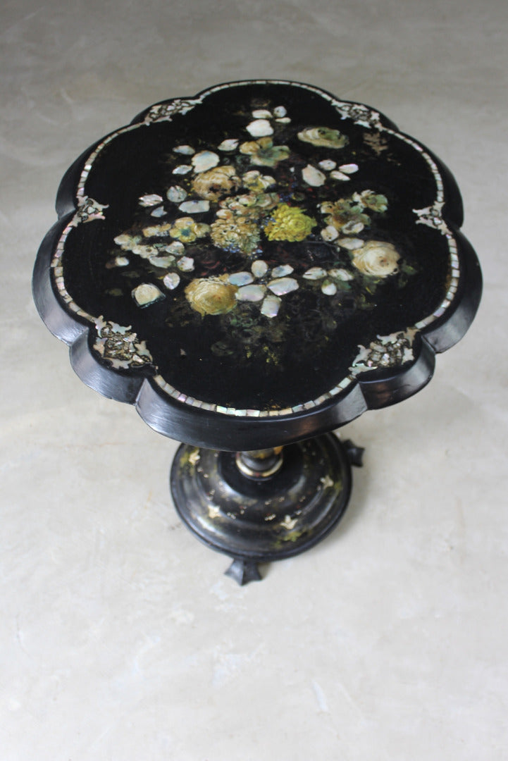 Victorian Paper Mache Tilt Top Side Table - Kernow Furniture