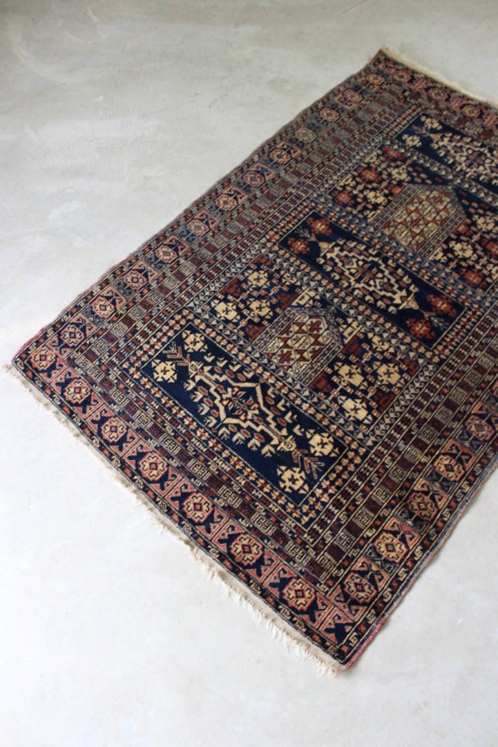 Brown & Blue Afghan Rug - Kernow Furniture