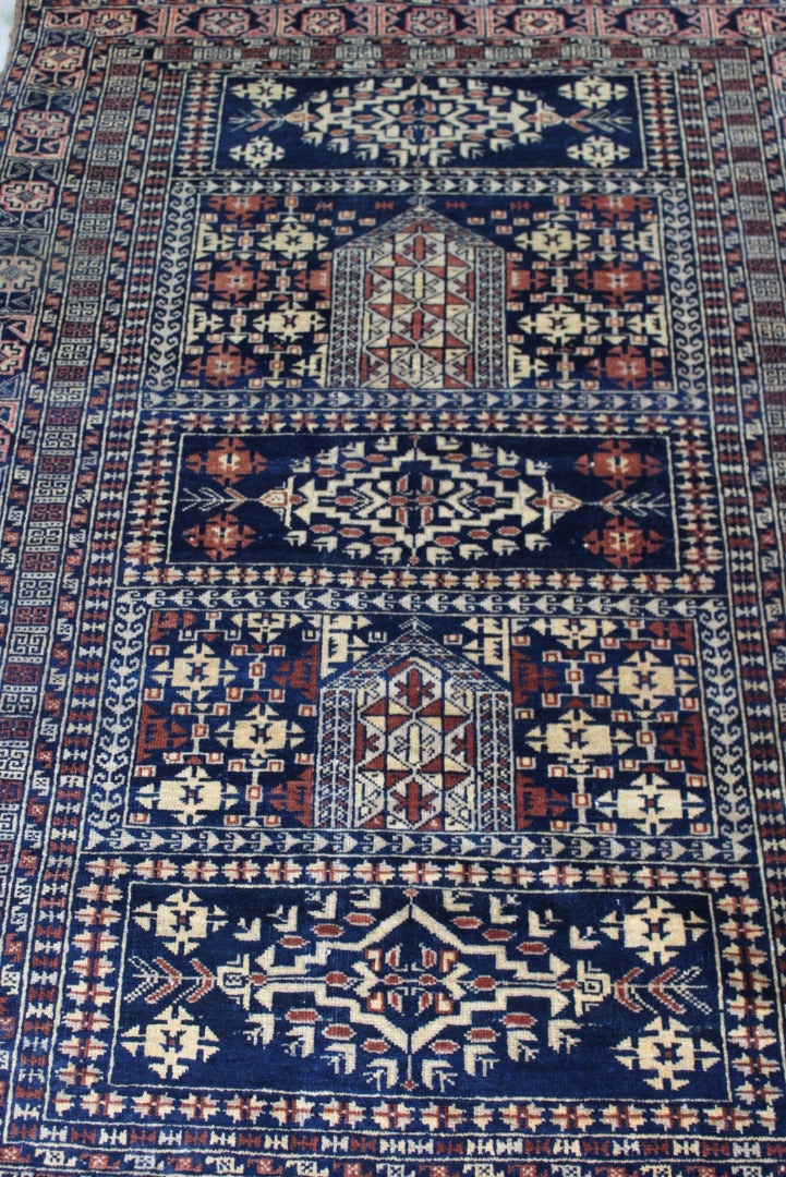 Brown & Blue Afghan Rug - Kernow Furniture