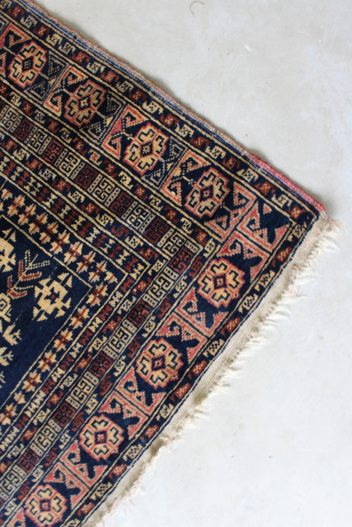 Brown & Blue Afghan Rug - Kernow Furniture