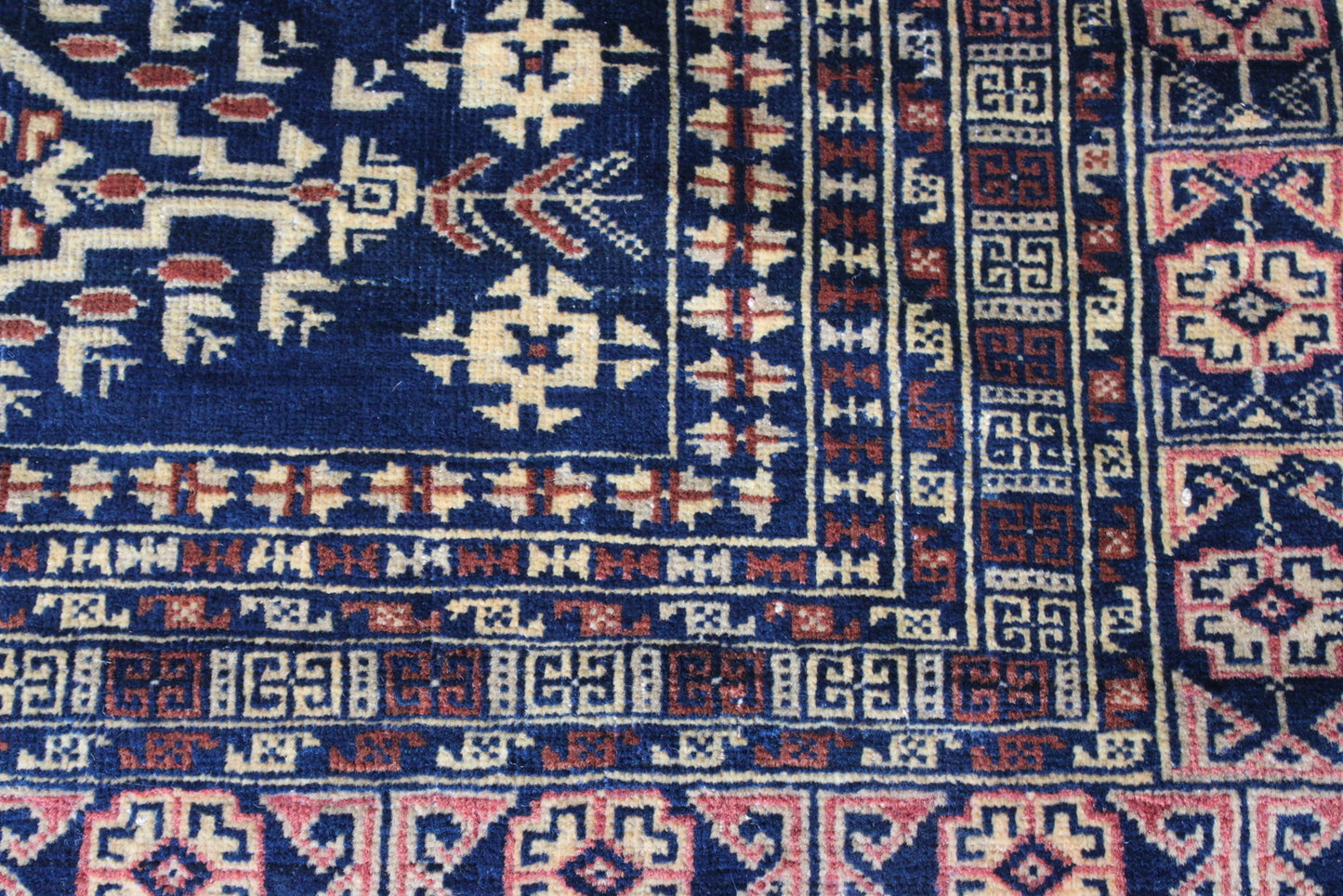 Brown & Blue Afghan Rug - Kernow Furniture