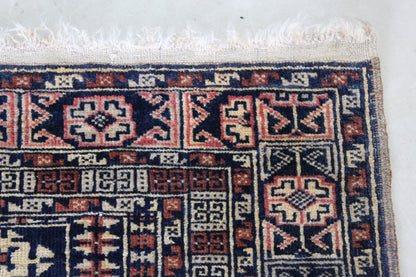 Brown & Blue Afghan Rug - Kernow Furniture