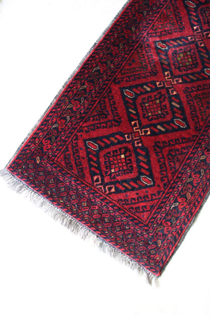 Afghan Red Wool Runner - Kernow Furniture