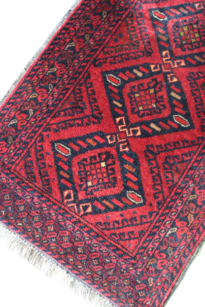 Afghan Red Wool Runner - Kernow Furniture