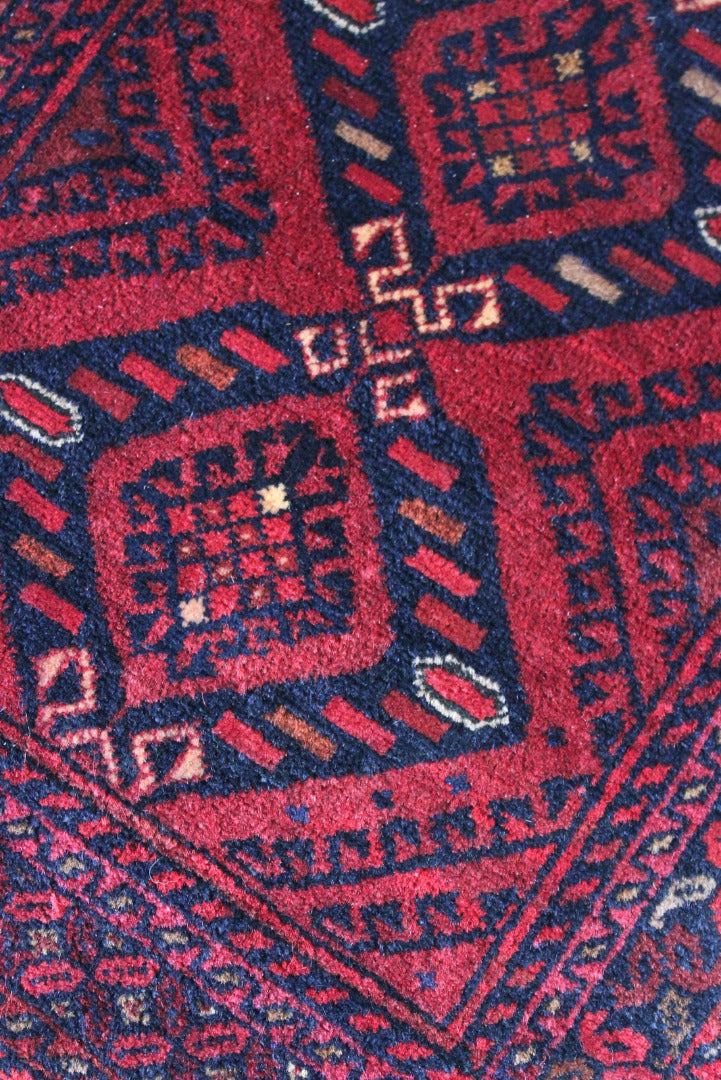 Afghan Red Wool Runner - Kernow Furniture