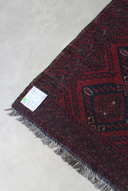 Afghan Red Wool Runner - Kernow Furniture