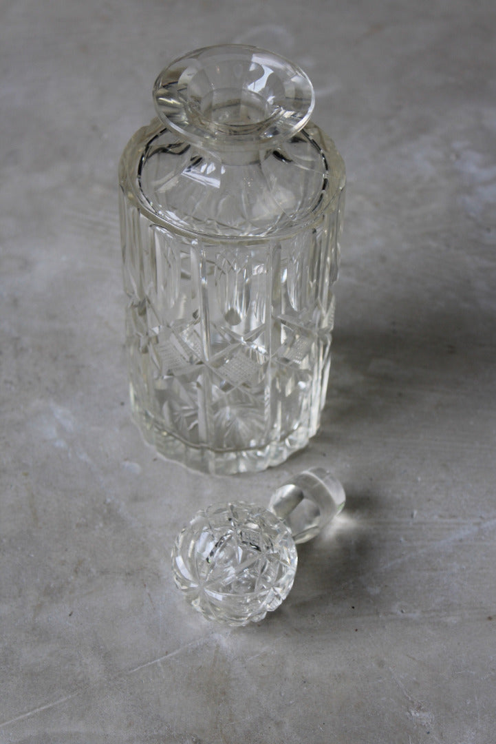 Round Cut Glass Whisky Decanter - Kernow Furniture